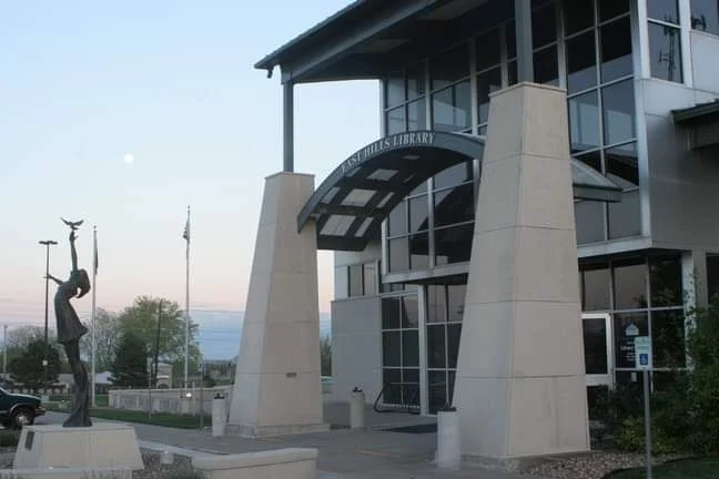 The East Hills Library is located at 502 N. Woodbine Road. 