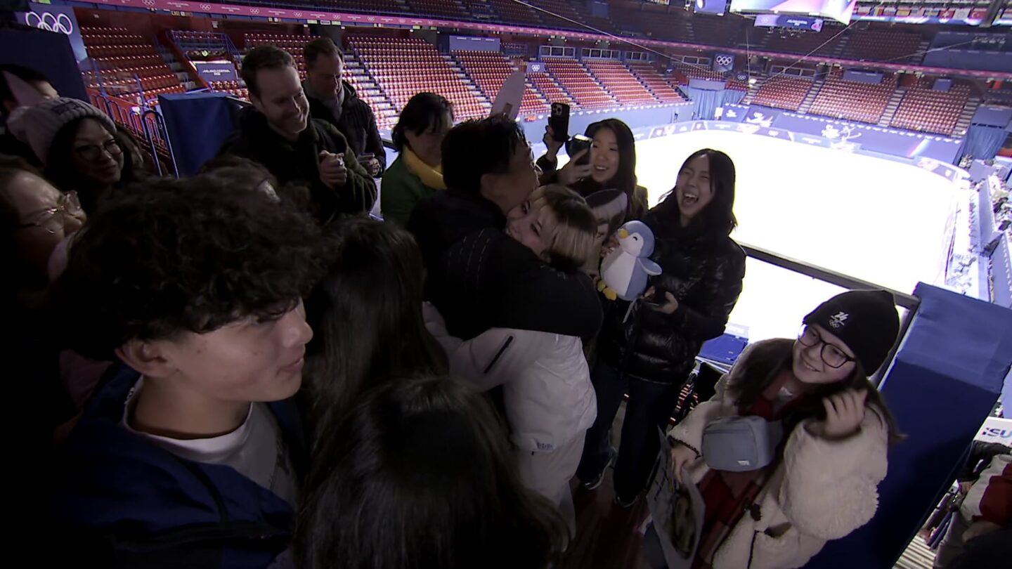 <i>NBC Olympics</i><br/>Alysa Liu celebrating with her family