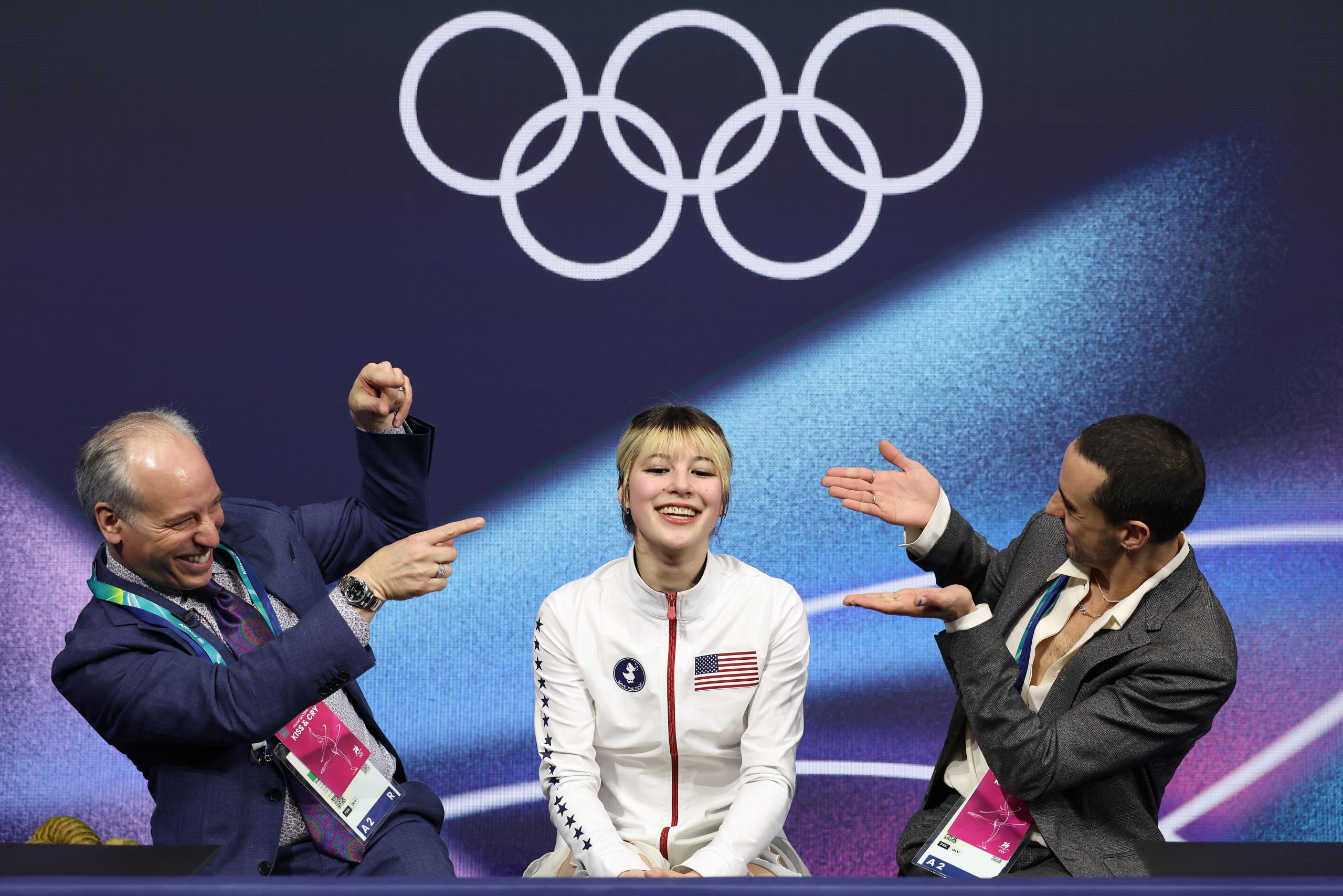 <i>NBC Olympics</i><br/>Alysa Liu and her coaches.