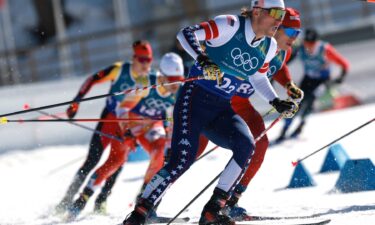 Gus Schumacher in the team sprint.