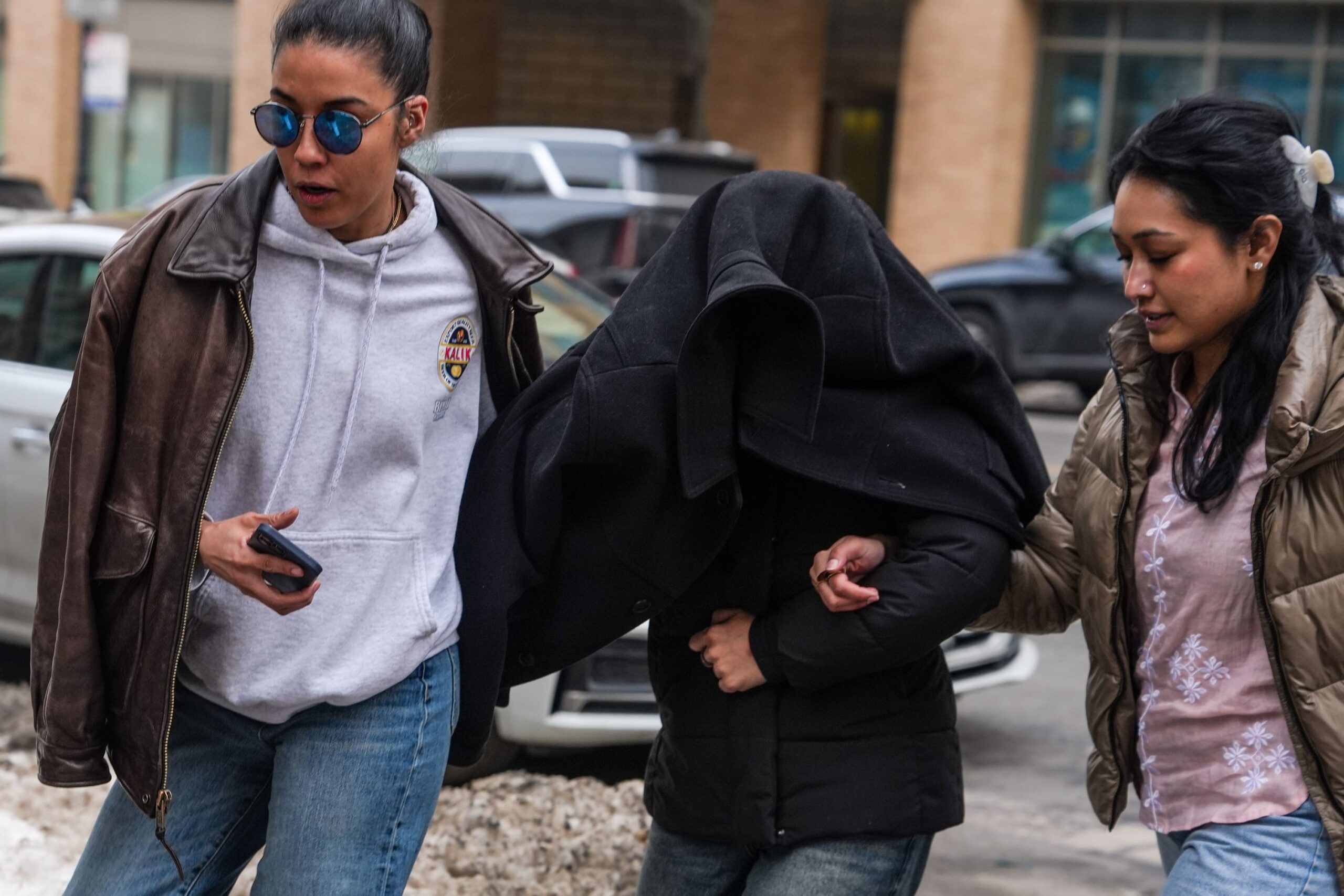 <i>Mostafa Bassim/Anadolu/Getty Images via CNN Newsource</i><br/>Protestors hold an anti-ICE rally outside Columbia University after federal agents detained a student Thursday.