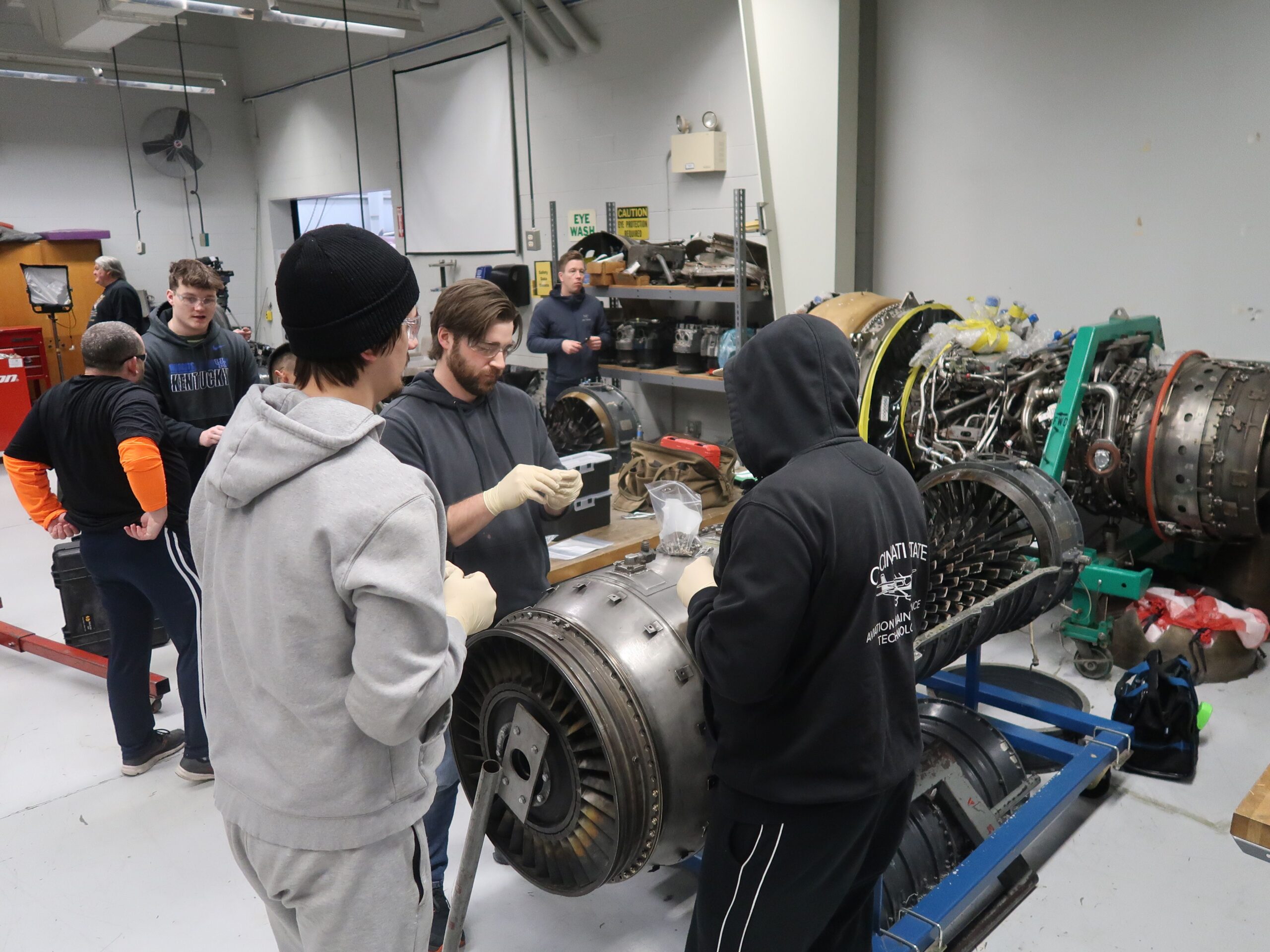 <i>Devon Sayers/CNN via CNN Newsource</i><br/>Students at Cincinnati State Technical and Community College in Ohio train to become aircraft mechanics.