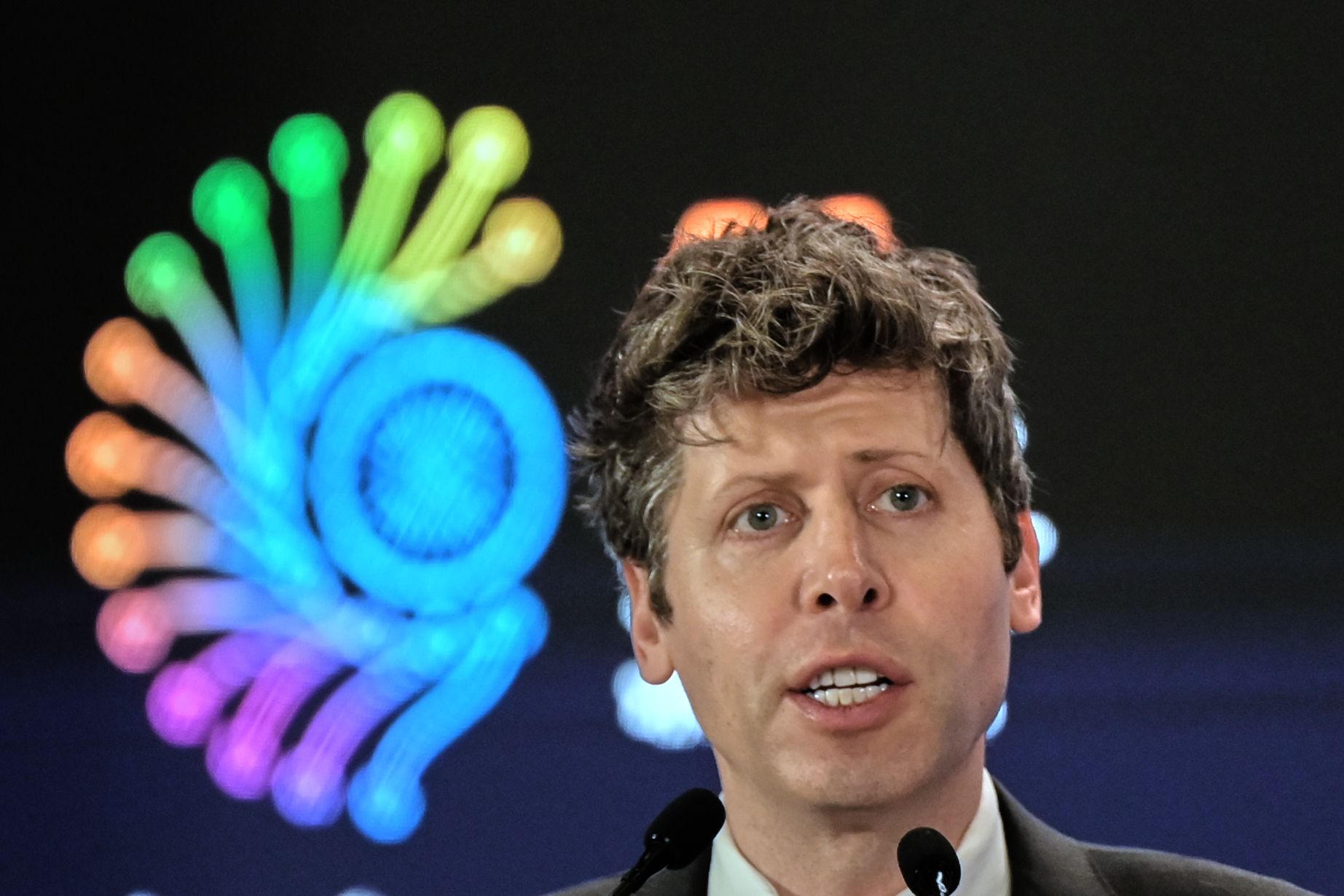 <i>AP via CNN Newsource</i><br/>OpenAI’s CEO Sam Altman speaks at the AI Summit in New Delhi