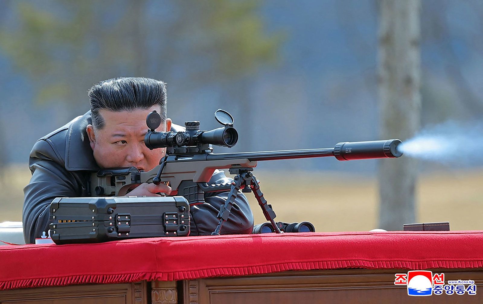 <i>KCNA VIA KNS/AFP/Getty Image via CNN Newsource</i><br/>North Korea's official KCNA news agency shows North Korean leader Kim Jong Un firing a new sniper rifle