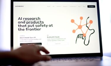 The Anthropic website on a laptop arranged in New York on August 22