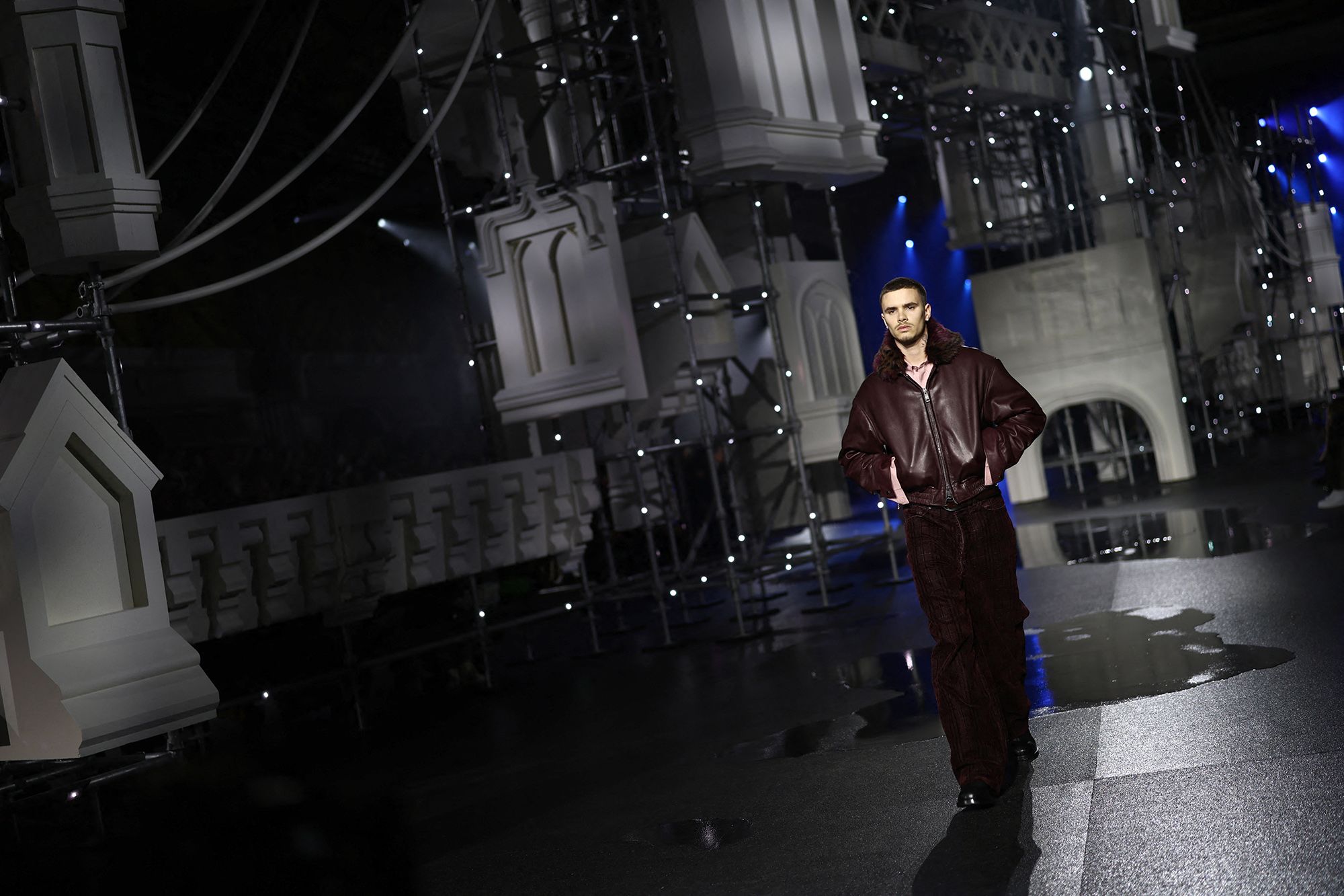 <i>Burberry via CNN Newsource</i><br/>Megan Everett-Skarsgard and Stellan Skarsgård were also in attendance.