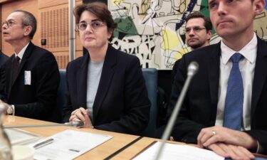 Louvre museum chief Laurence des Cars attends a hearing at the Palais Bourbon in Paris