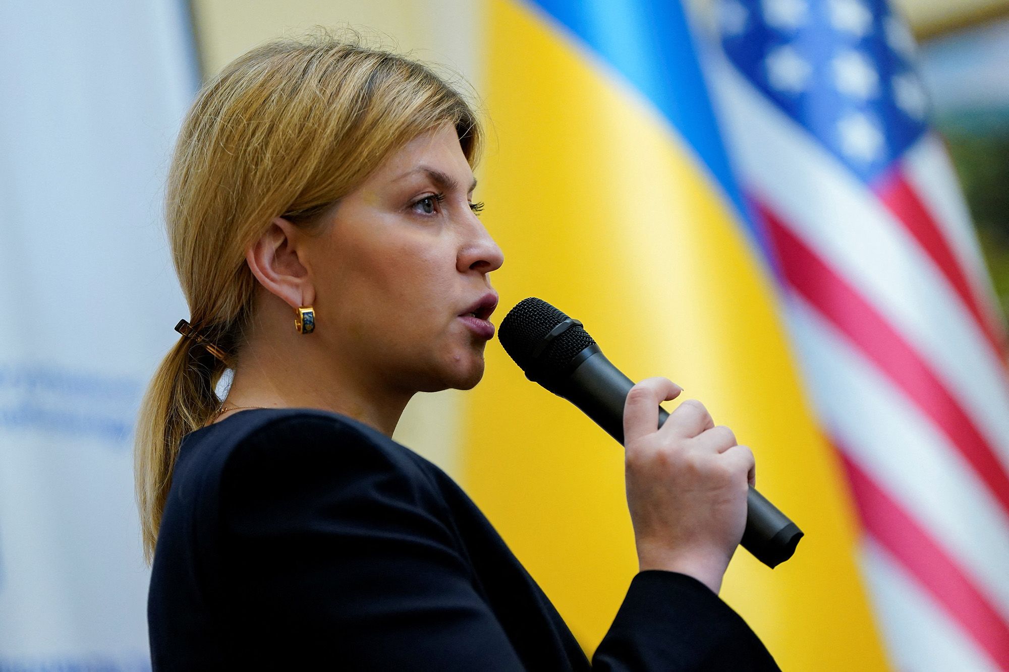 <i>Elizabeth Frantz/Reuters via CNN Newsource</i><br/>Ukrainian Ambassador to the US Olga Stefanishyna holds a briefing on the fourth anniversary of Russia's full-scale invasion at the Ukrainian Embassy in Washington on February 24.