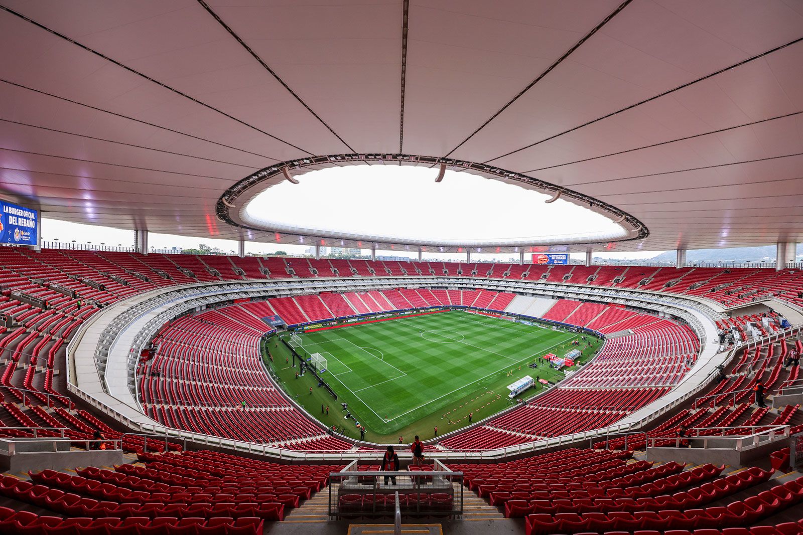<i>Ulises Ruiz/AFP/Getty Images via CNN Newsource</i><br/>Firefighters extinguish a burning bus set on fire by organized crime groups in response to an operation in Jalisco to arrest a high-priority security target
