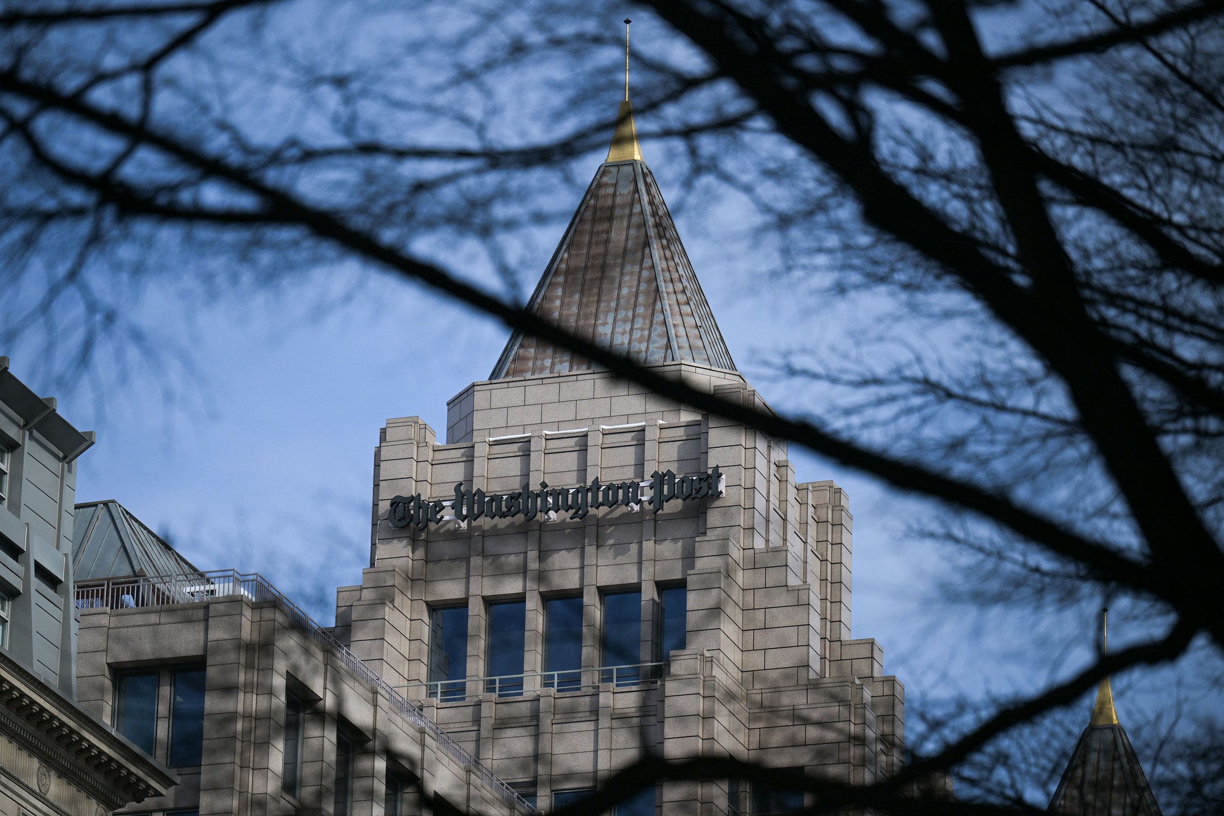 <i>Oliver Contreras/AFP/Getty Images via CNN Newsource</i><br/>A view of the Washington Post office building in Washington