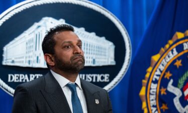 FBI Director Kash Patel at a press conference at the Department of Justice building in Washington