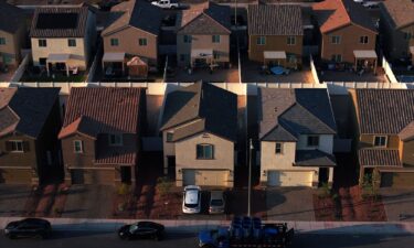An aerial view of a housing development on August 08