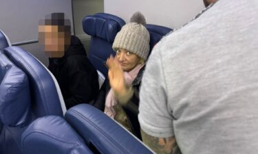 CNN's Saskya Vandoorne captured an image of Delta stowaway Svetlana Dali as her return flight landed at JFK in December 2024.