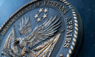 The seal of the Department of Veterans Affairs outside its headquarters in Washington
