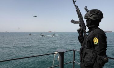 A member of the Iranian Army attends a joint naval exercise between Iran and Russia in southern Iran in this handout image obtained by Reuters on February 19.