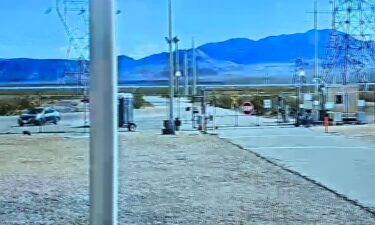 A vehicle is seen approaching a power substation in Boulder City