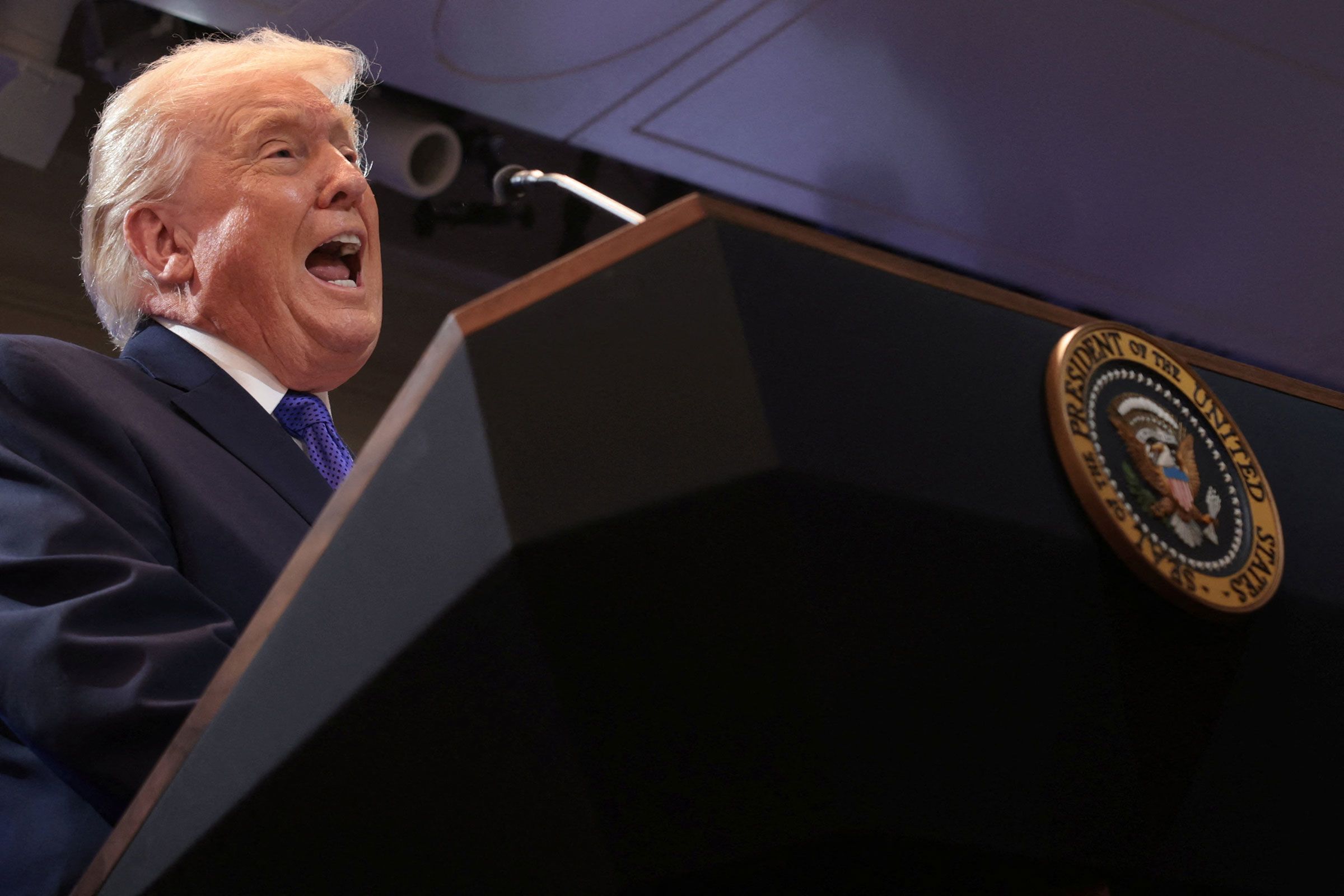 <i>Jonathan Ernst/Reuters via CNN Newsource</i><br/>President Donald Trump speaks during a press briefing at the White House on Friday.