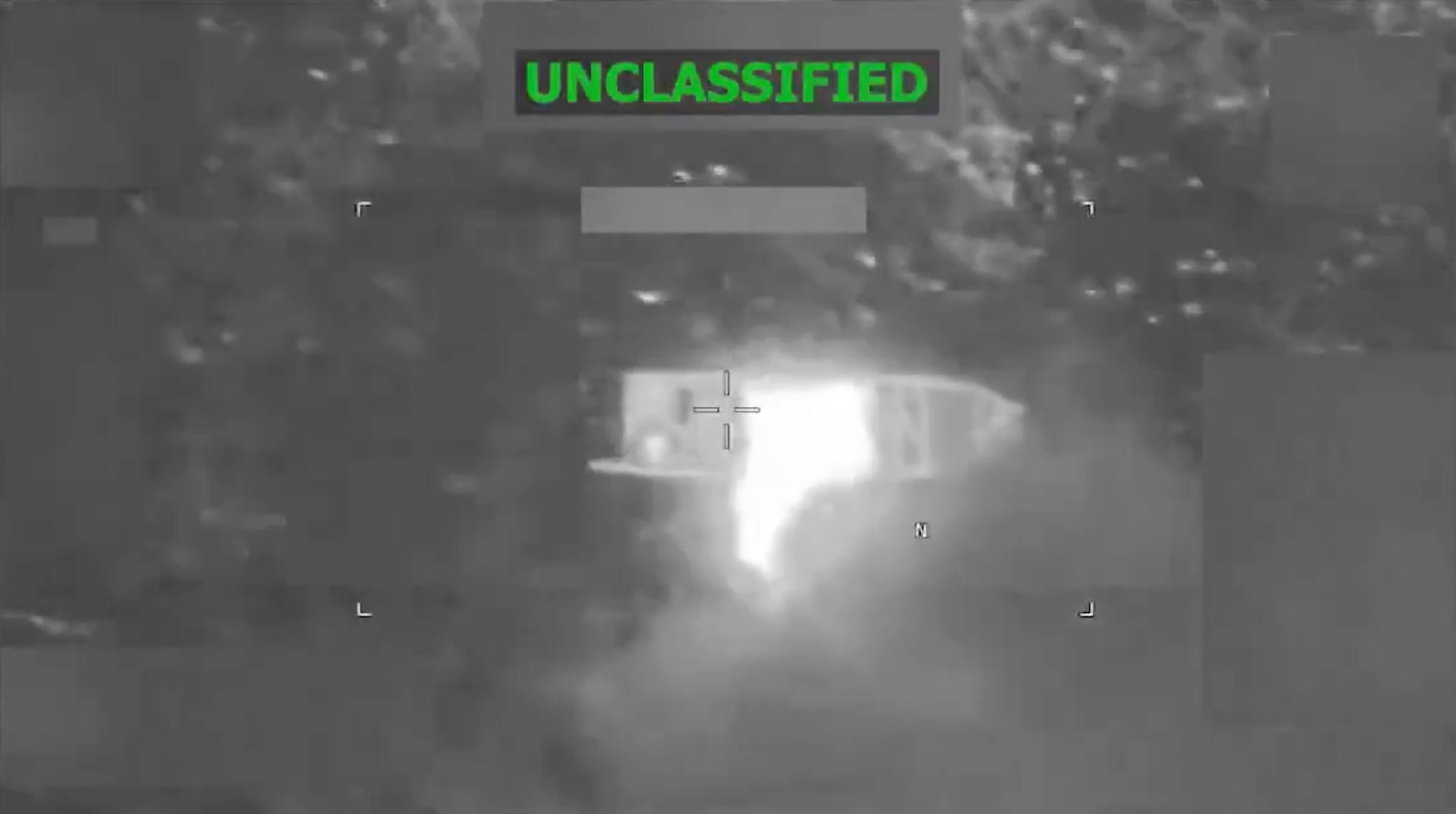 <i>US Southern Command via CNN Newsource</i><br/>This screengrab from a video released by US Southern Command shows Joint Task Force Southern Spear conducting a lethal kinetic strike on a vessel on February 20.