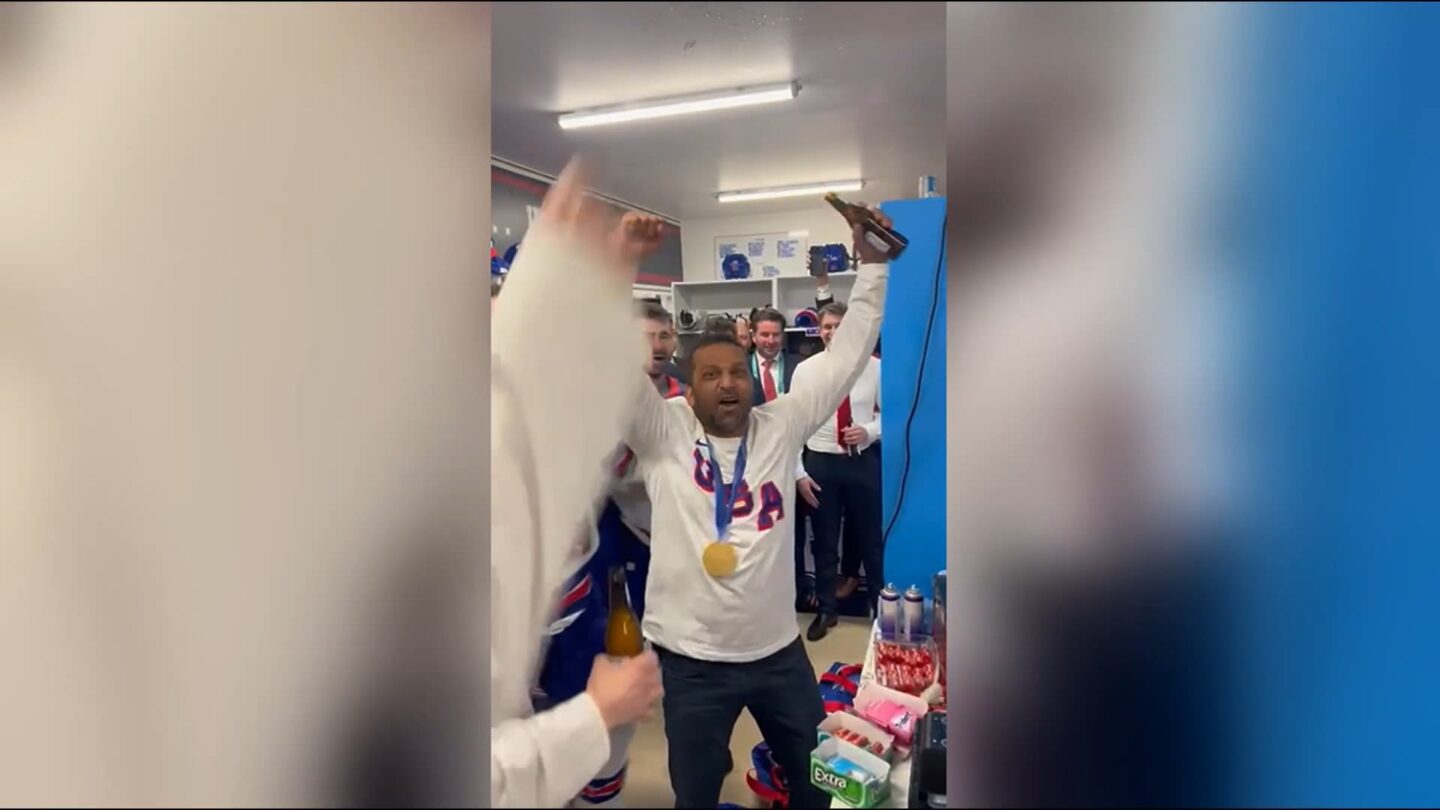 <i>Clipped From Video via CNN Newsource</i><br/>CNN has obtained a video showing FBI Director Kash Patel celebrating with the US men's hockey team in Milan after their gold medal win over Canada.