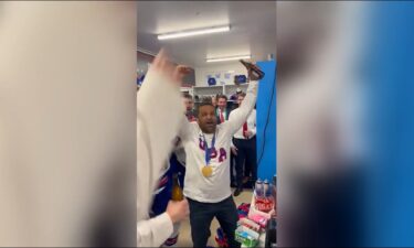 CNN has obtained a video showing FBI Director Kash Patel celebrating with the US men's hockey team in Milan after their gold medal win over Canada.