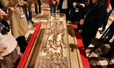 Visitors line up to see the bones of St. Francis in the basilica.