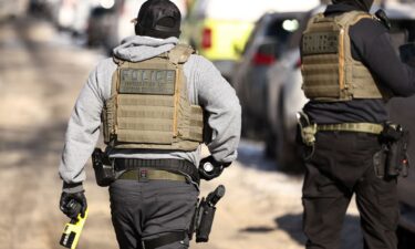 An aerial view of Minneapolis on January 8