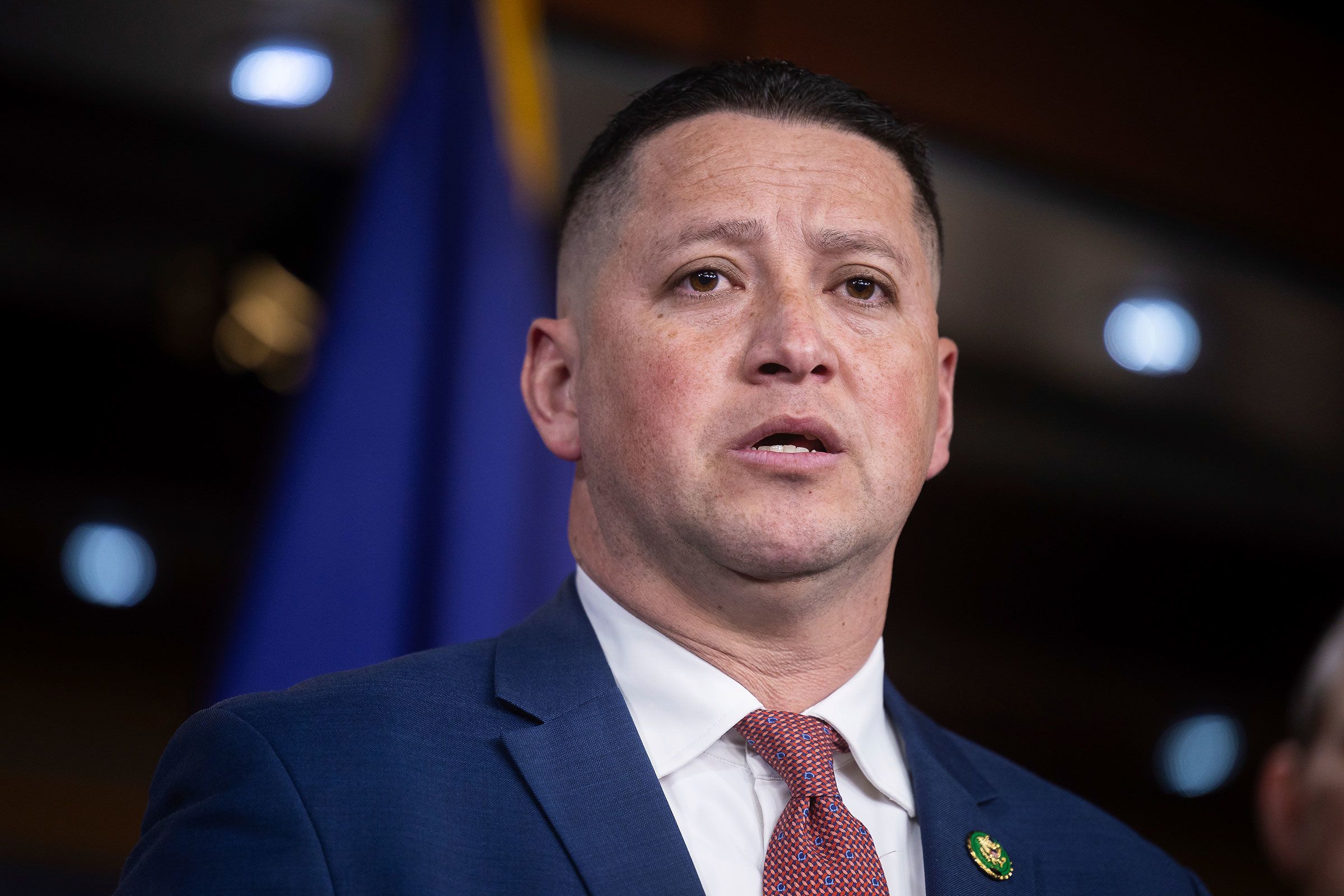 <i>Francis Chung/Politico/AP/File via CNN Newsource</i><br/>Rep. Tony Gonzales speaks during a press conference at the US Capitol
