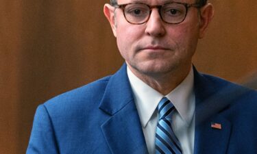 Speaker Mike Johnson attends an event at the US Capitol on Thursday.