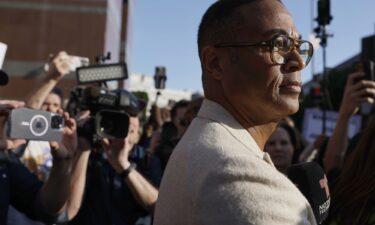 Journalist Don Lemon speaks to reporters outside federal court in Los Angeles on January 30