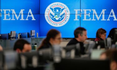 People work at the Federal Emergency Management Agency headquarters in Washington