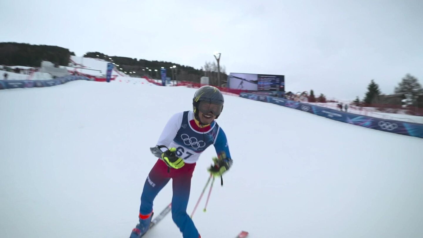 A skier does 'six-seven'