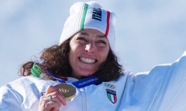 Federica Brignone after the women's giant slalom.