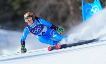 Federica Brignone competes in the women's giant slalom at Milan Cortina 2026.