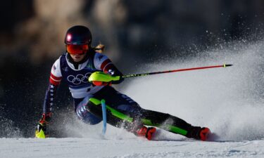 Mikaela Shiffrin in the women's slalom