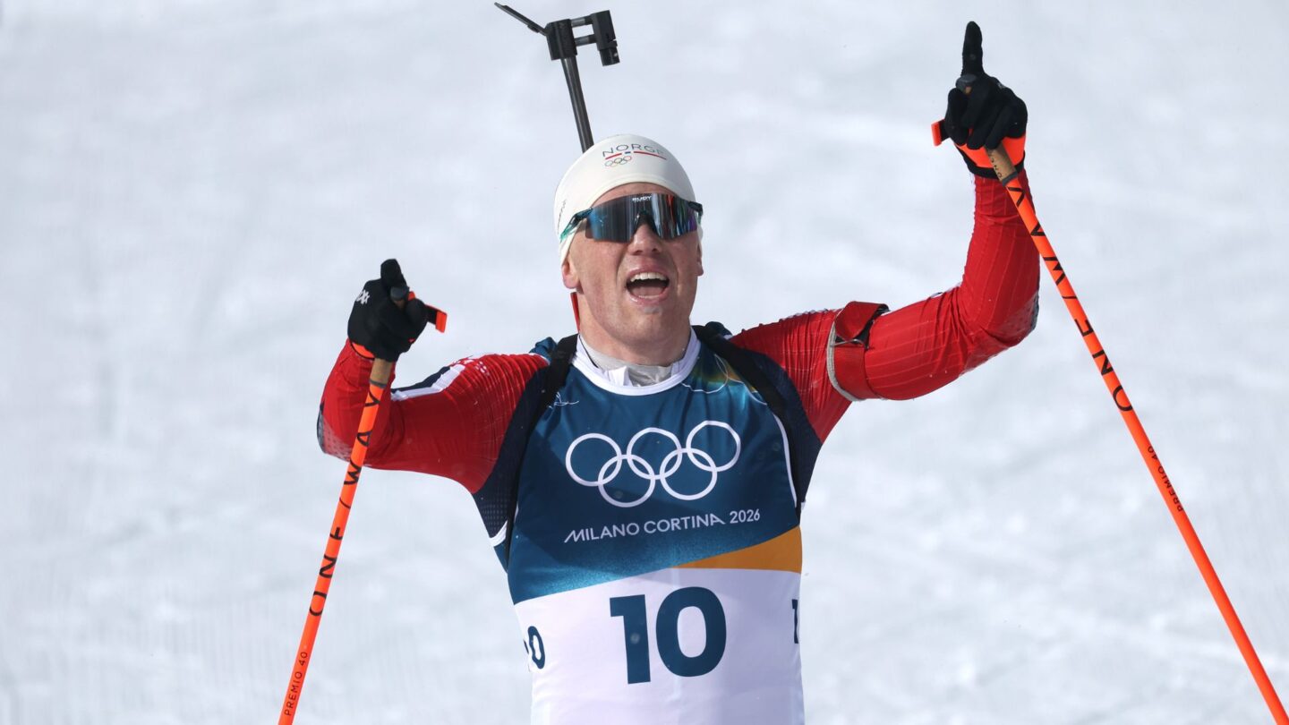 <i>NBC Olympics</i><br/>Johannes Dale-Skjevdal in the 15km biathlon.