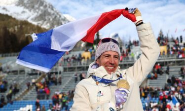 Quentin Fillon Maillet wins gold in the biathlon sprint.
