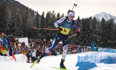 Team France in the women's biathlon relay.