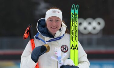 Maren Kirkeeide of Norway in the women’s 7.5km sprint.