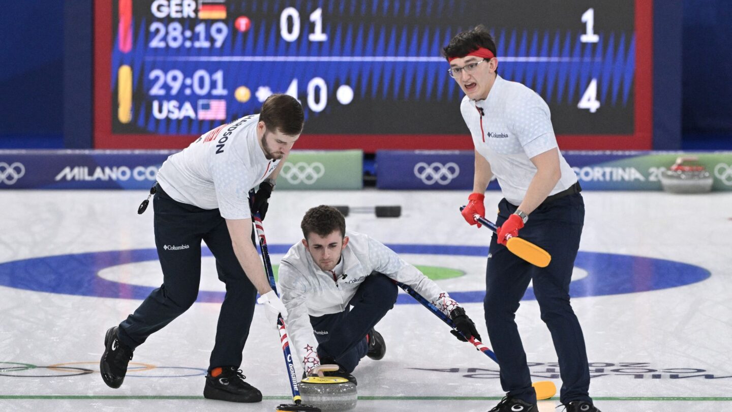 USA curlers come down the ice