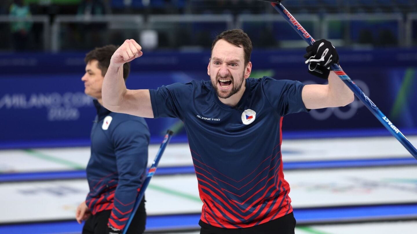 <i>NBC Olympics</i><br/>Czechia curler celebrates win