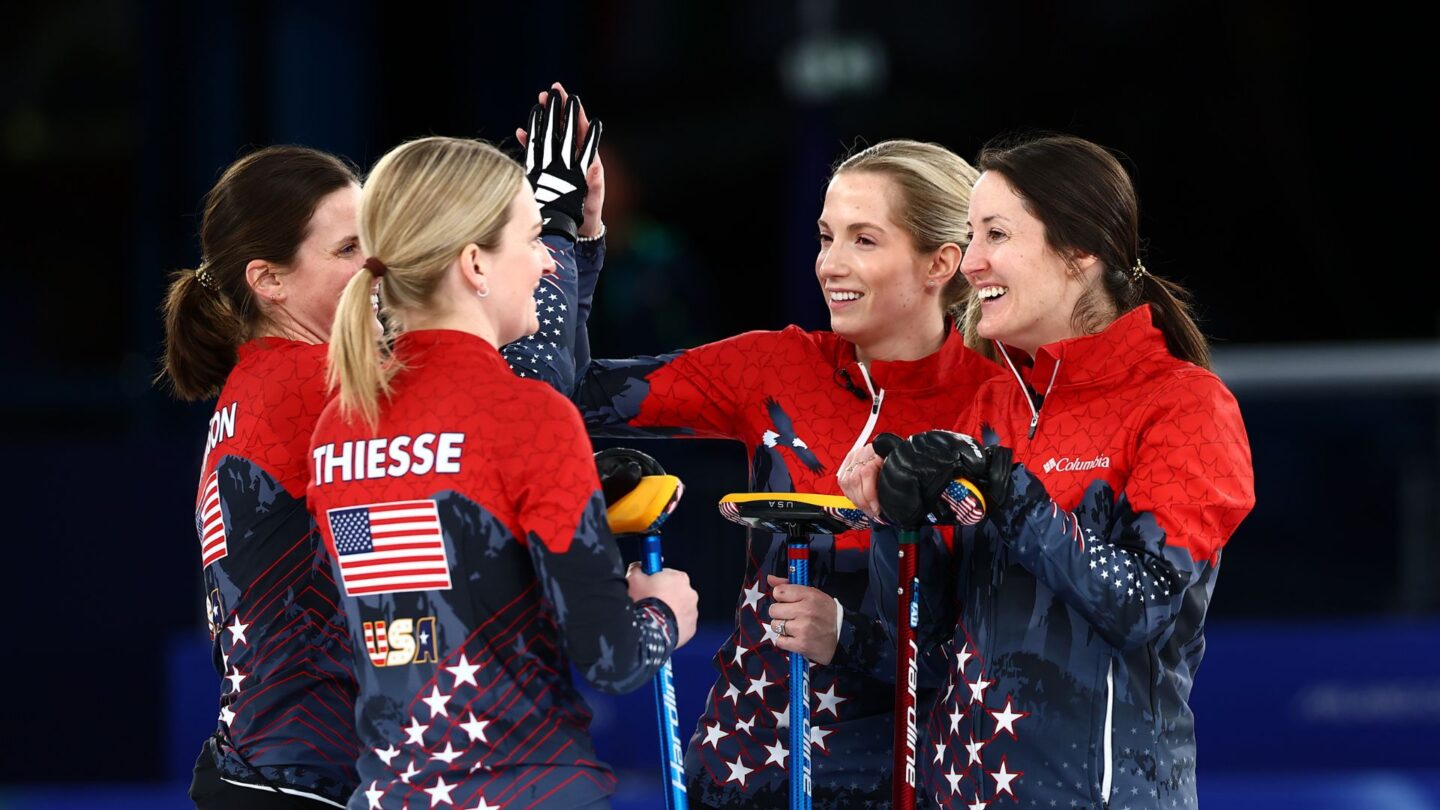 U.S. women's curling team celebrates win