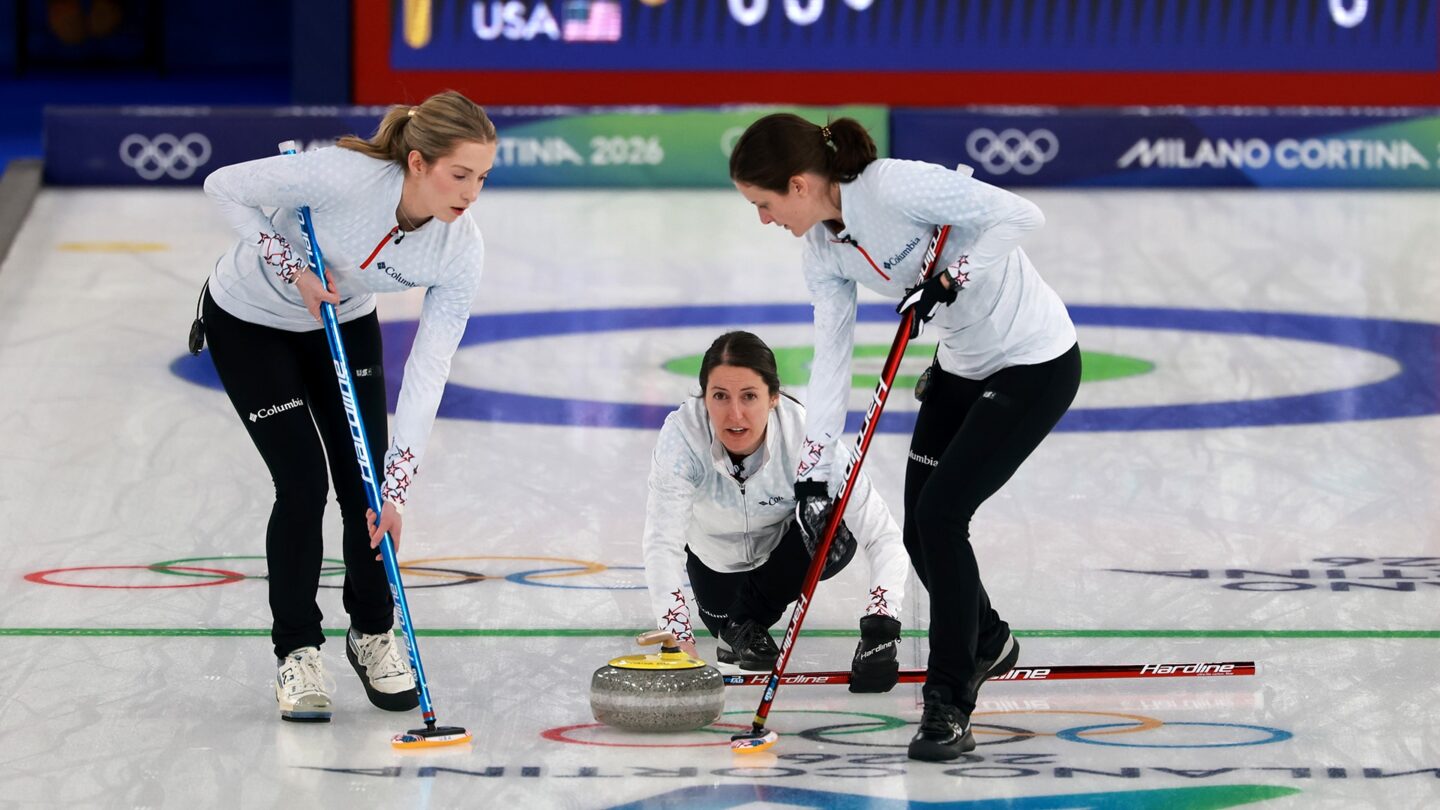 U.S. women's curling in action vs. Japan.