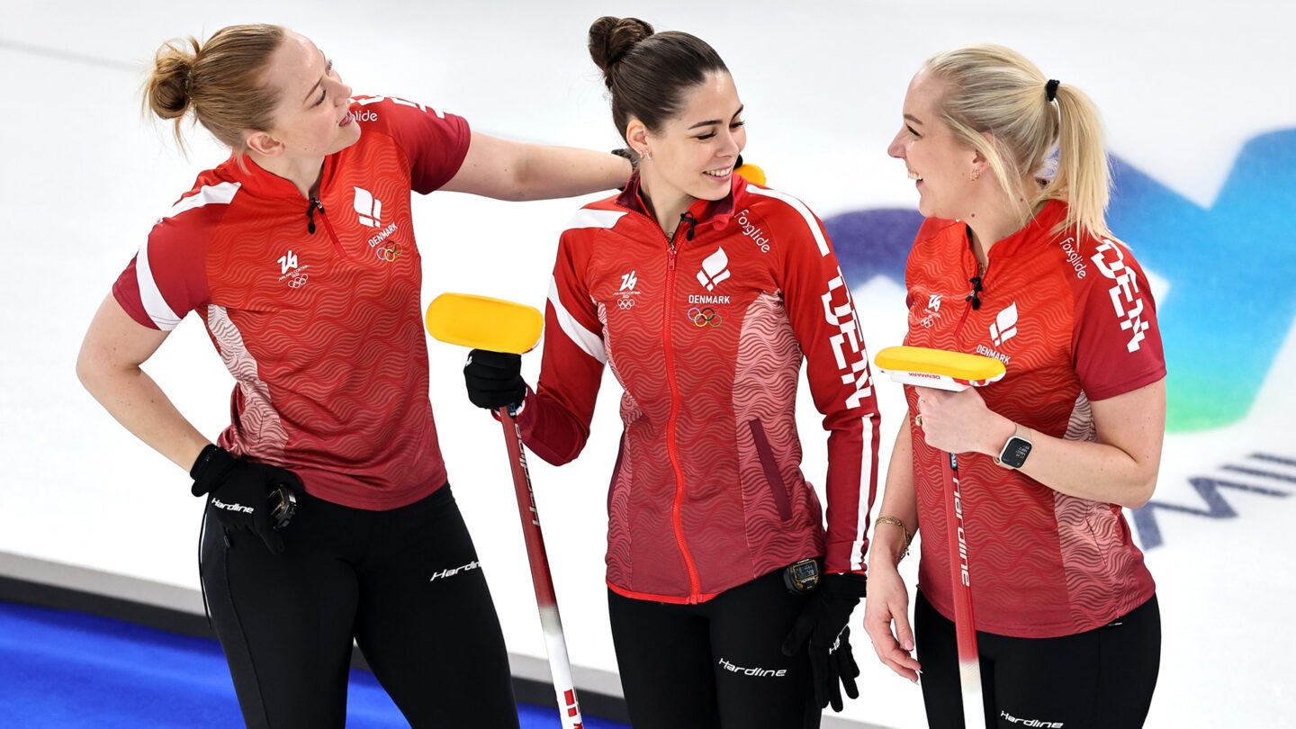 Denmark players celebrate the win