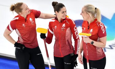Denmark players celebrate the win