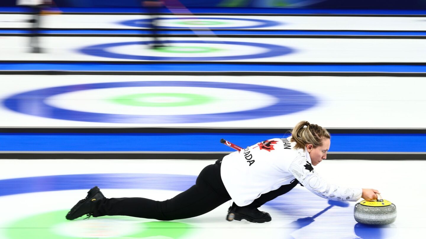 Canada women's curling in action.