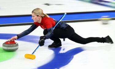 USA curler prepares to throw