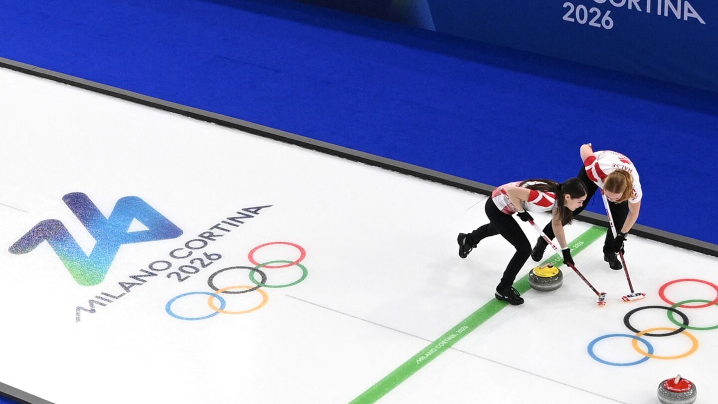 <i>NBC Olympics</i><br/>Denmark curlers come down the ice