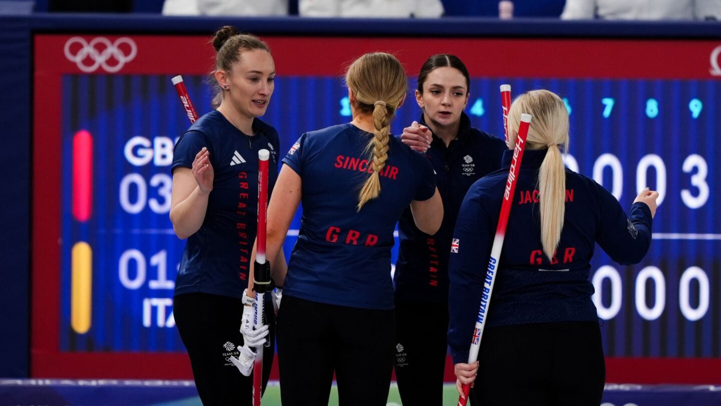 <i>NBC Olympics</i><br/>Great Britain curlers shake hands