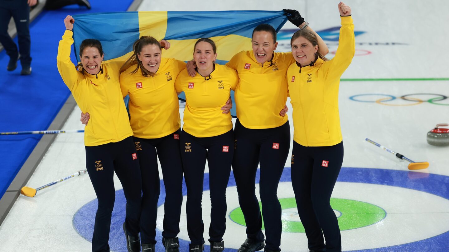 <i>NBC Olympics</i><br/>Sweden curlers celebrate win
