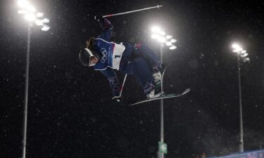 Zoe Atkin competes in freeski halfpipe